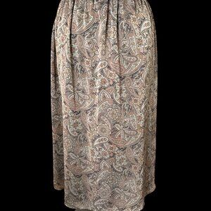 Valerie Stevens Paisley Floral Skirt with an Elastic Back Waistline Size 20W